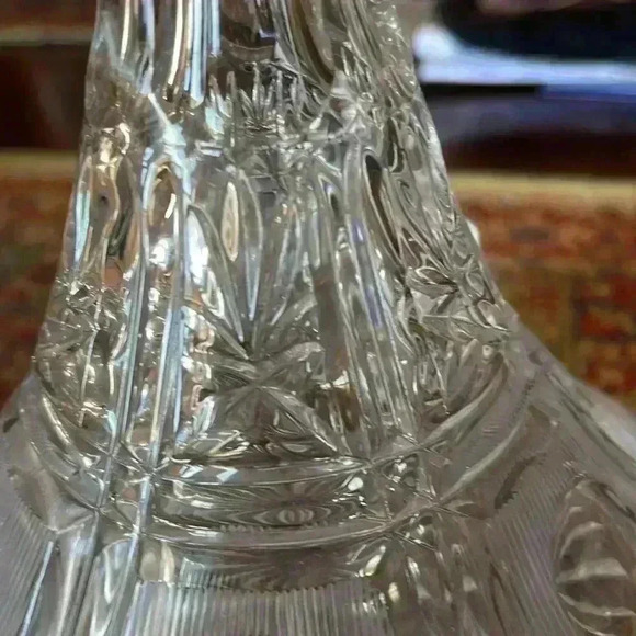 Cut glass beautiful wine decanter. Heavy. 1960s. - Picture 6 of 8